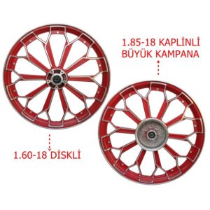 125CG ÖN-ARKA JANT ÖRÜMCEK AMBLEMLİ KIRMIZI